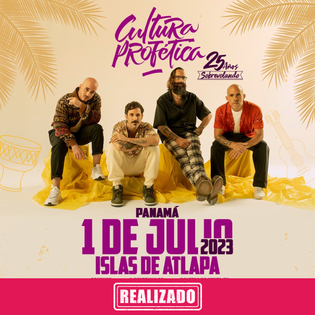 Foto promocional del evento CULTURA PROFÉTICA 25 AÑOS describiendo los participantes y fechas del evento.